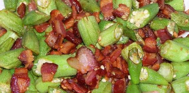 okra and bacon